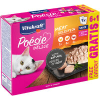 Vitakraft Poésie kapsičky multipack mäsové kura, morka, hovädzie 6 × 85 g + 1 GRATIS